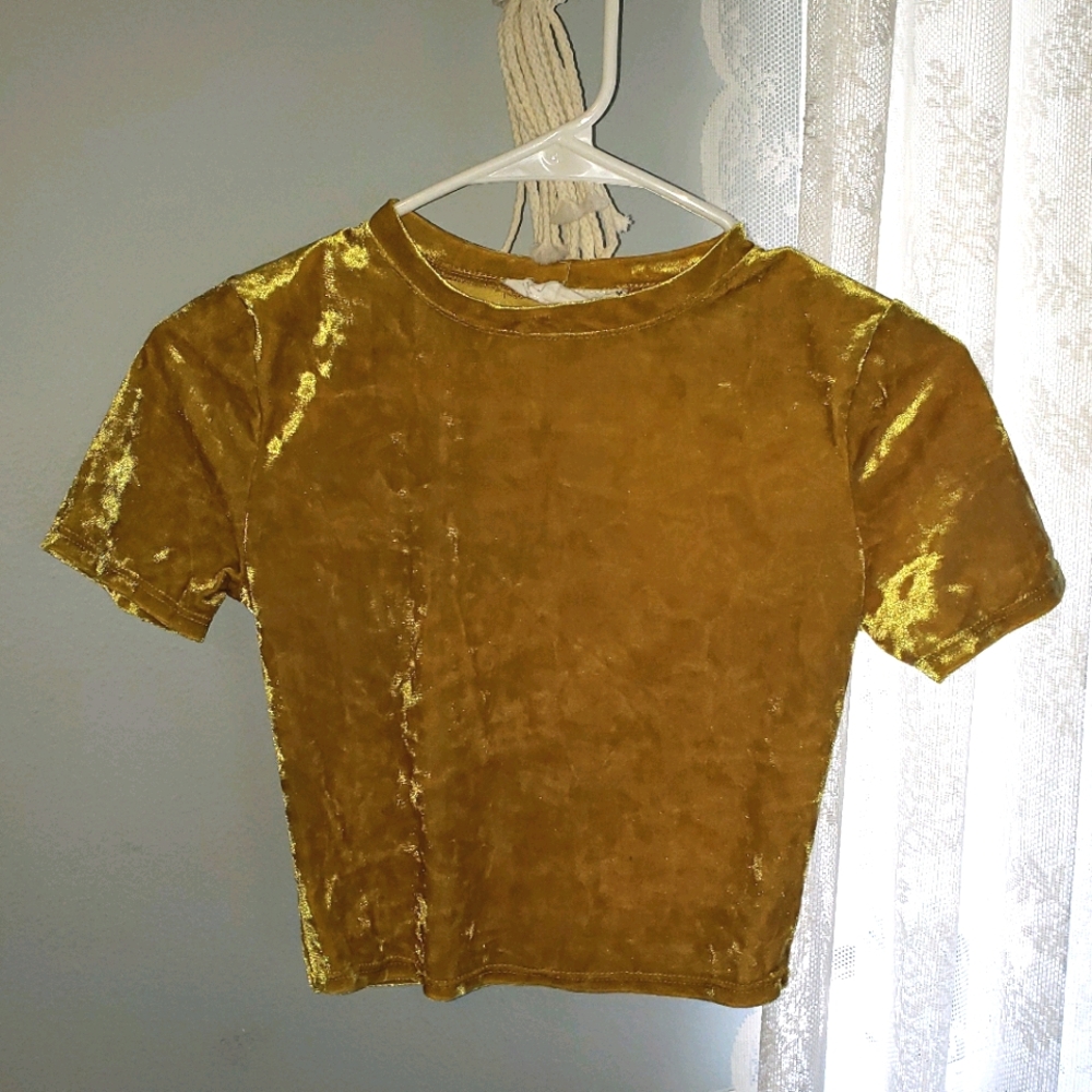 UO Gold Velvet Baby Tee